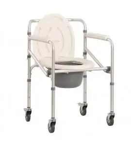 OH 696 (L) - COMMODE CHAIR ALUMINIUM WITH WHEELS