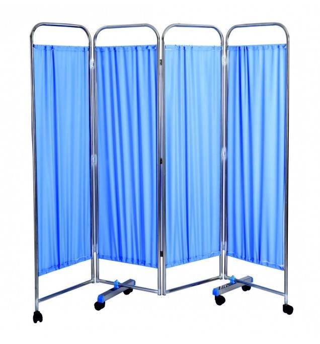 OH 492 (SS) – BED SIDE SCREEN STAINLESS STEEL 4 FOLD WITH REXIN