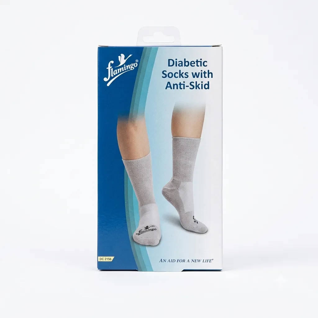 Flamingo Diabetic Socks with Anti-Skid